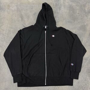 Vintage Reverse Weave Champion Zip Up Jacket, Size XL, Black